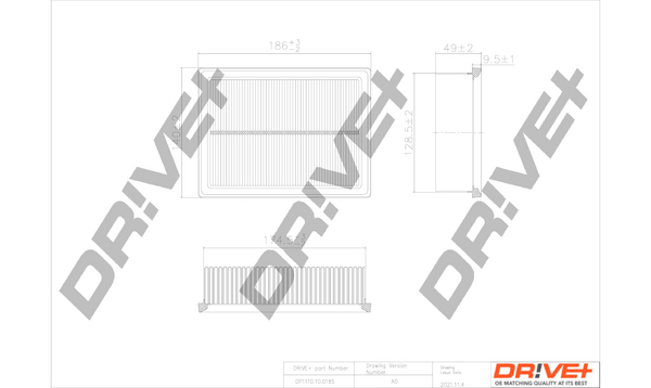 Air Filter - DP1110.10.0185 Dr!ve+