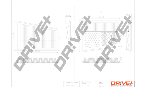 Filtro aria - DP1110.10.0187 Dr!ve+