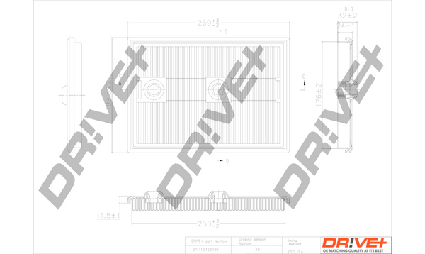 Filtro aria - DP1110.10.0190 Dr!ve+