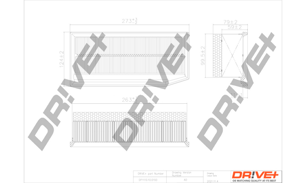 Filtro aria - DP1110.10.0193 Dr!ve+