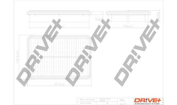 Air Filter - DP1110.10.0196 Dr!ve+