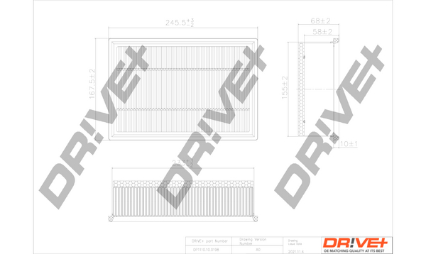 Filtro aria - DP1110.10.0198 Dr!ve+