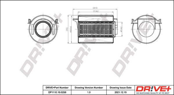 Air Filter - DP1110.10.0258 Dr!ve+