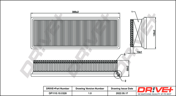 Air Filter - DP1110.10.0328 Dr!ve+