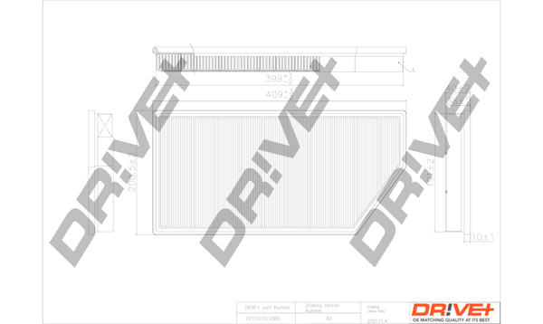 Filtro aria - DP1110.10.0366 Dr!ve+