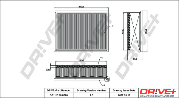 Air Filter - DP1110.10.0378 Dr!ve+