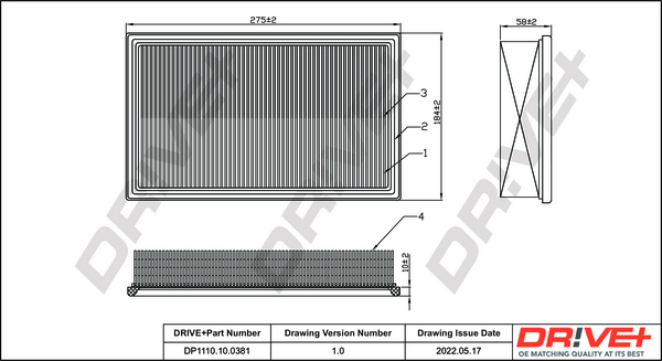Air Filter - DP1110.10.0381 Dr!ve+