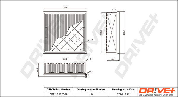 Air Filter - DP1110.10.0392 Dr!ve+