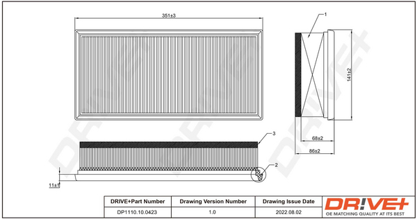 Air Filter - DP1110.10.0423 Dr!ve+