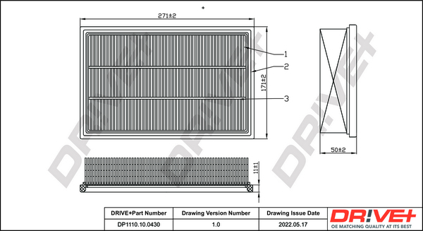 Air Filter - DP1110.10.0430 Dr!ve+