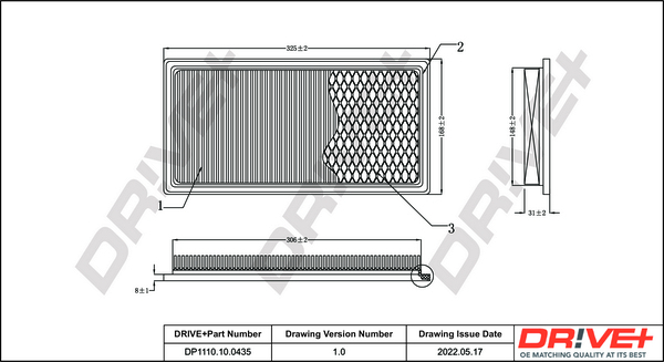 Luftfilter - DP1110.10.0435 Dr!ve+