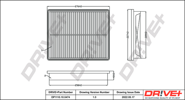 Air Filter - DP1110.10.0474 Dr!ve+