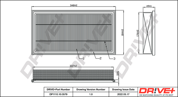 Air Filter - DP1110.10.0579 Dr!ve+