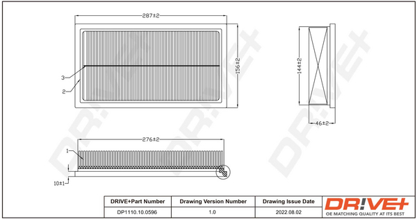 Air Filter - DP1110.10.0596 Dr!ve+
