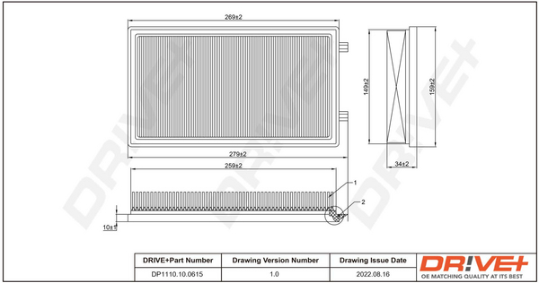 Air Filter - DP1110.10.0615 Dr!ve+