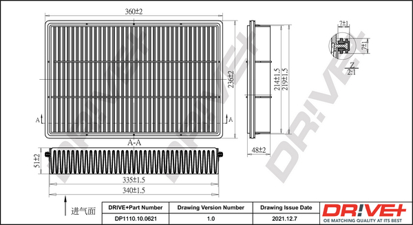 Air Filter - DP1110.10.0621 Dr!ve+