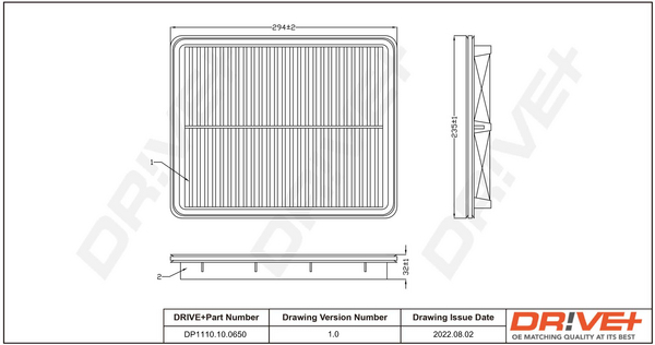 Air Filter - DP1110.10.0650 Dr!ve+