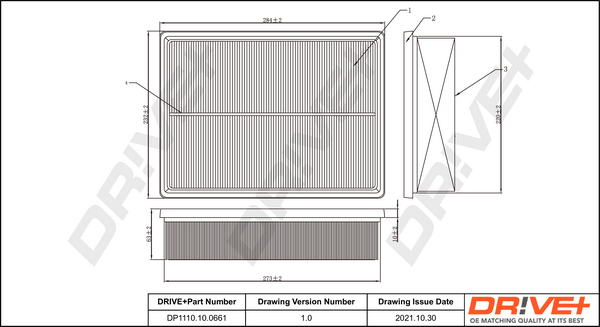 Air Filter - DP1110.10.0661 Dr!ve+