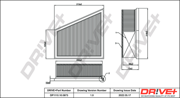 Air Filter - DP1110.10.0673 Dr!ve+