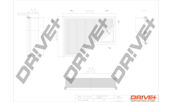 Air Filter - DP1110.10.0685 Dr!ve+