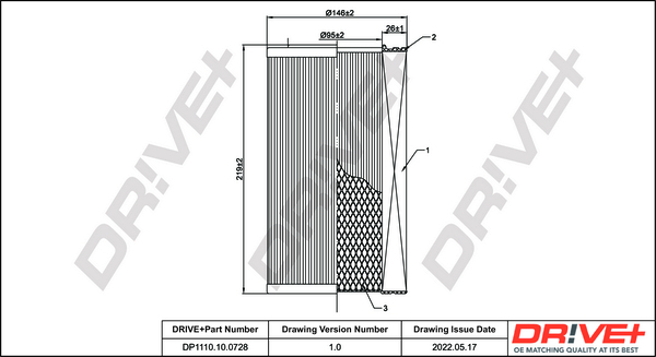Air Filter - DP1110.10.0728 Dr!ve+