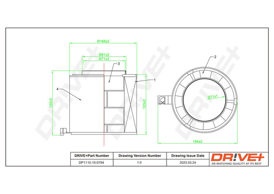 Luftfilter - DP1110.10.0794 Dr!ve+