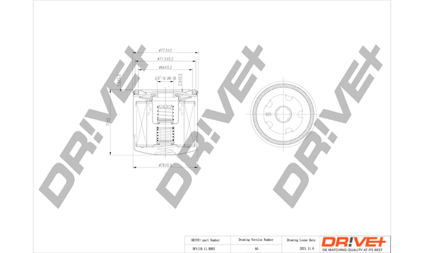 alyvos filtras - DP1110.11.0003 Dr!ve+
