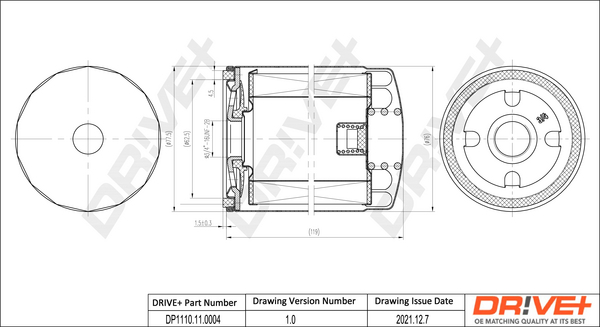 Oil Filter - DP1110.11.0004 Dr!ve+