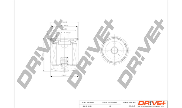 Oil Filter - DP1110.11.0019 Dr!ve+