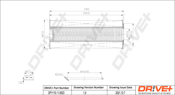 Oil Filter - DP1110.11.0023 Dr!ve+