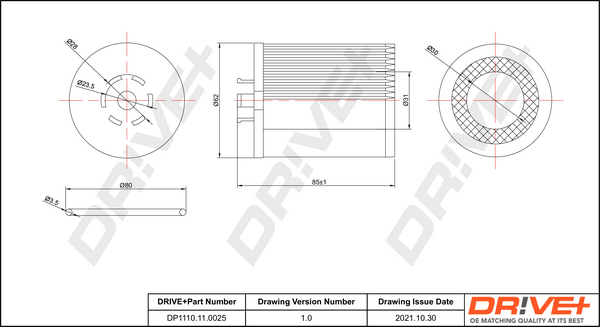Oil Filter - DP1110.11.0025 Dr!ve+