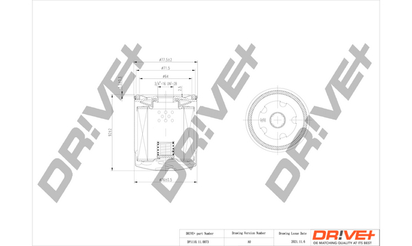 Oil Filter - DP1110.11.0073 Dr!ve+