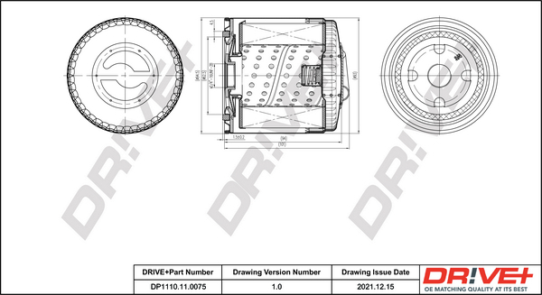 Oil Filter - DP1110.11.0075 Dr!ve+