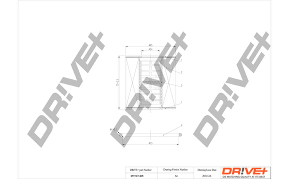Oil Filter - DP1110.11.0076 Dr!ve+