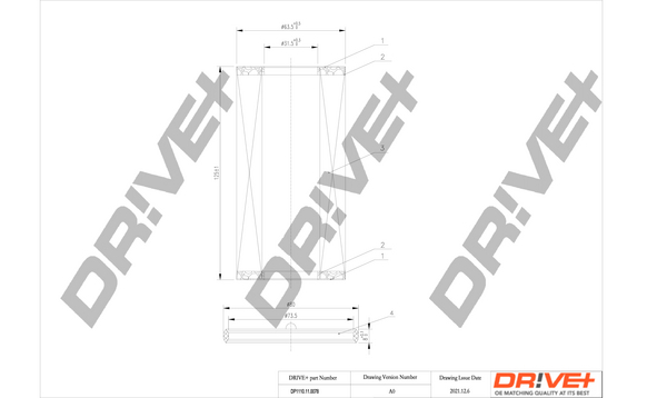 Oil Filter - DP1110.11.0078 Dr!ve+