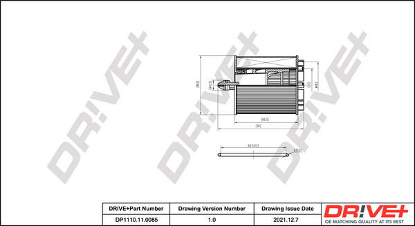 Oil Filter - DP1110.11.0085 Dr!ve+