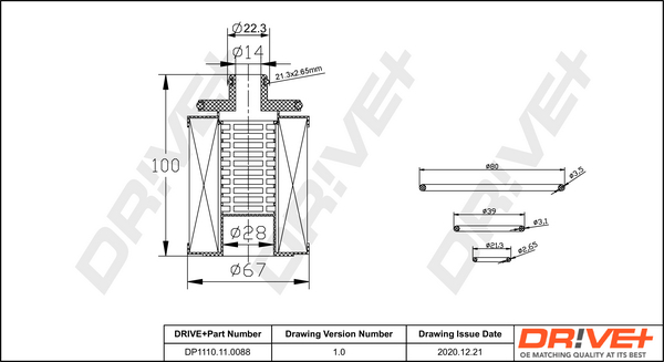 Oil Filter - DP1110.11.0088 Dr!ve+