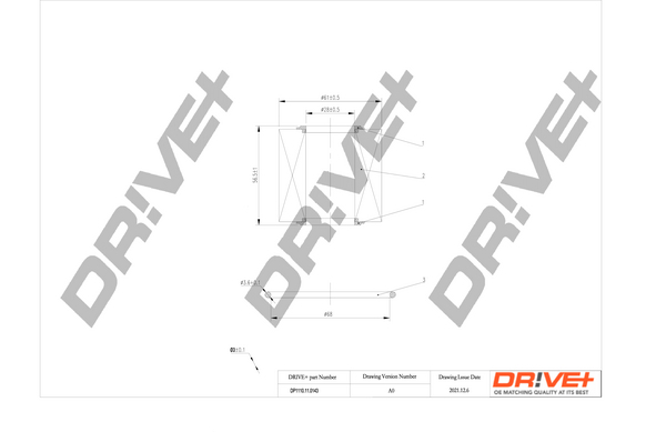 Oil Filter - DP1110.11.0143 Dr!ve+