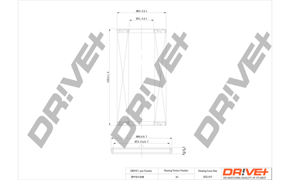Oil Filter - DP1110.11.0149 Dr!ve+