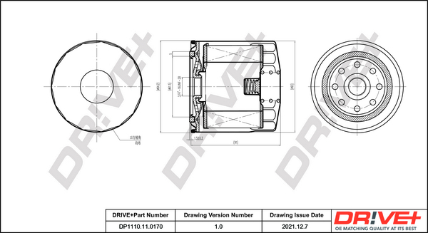 Oil Filter - DP1110.11.0170 Dr!ve+