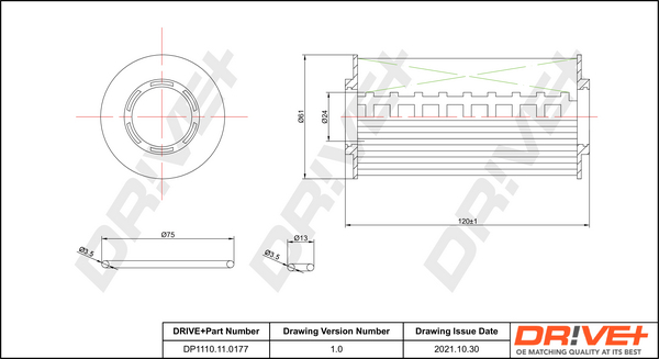 Oil Filter - DP1110.11.0177 Dr!ve+