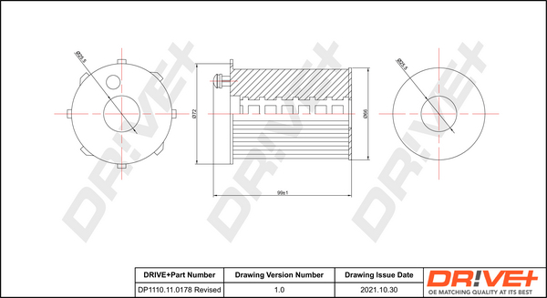 Oil Filter - DP1110.11.0178 Dr!ve+