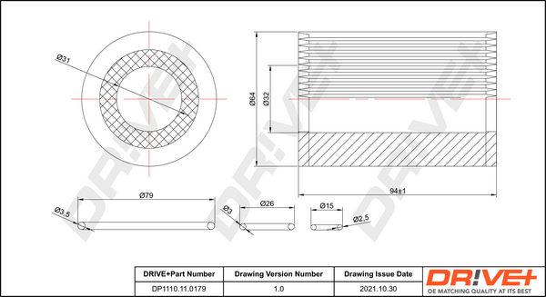 Oil Filter - DP1110.11.0179 Dr!ve+