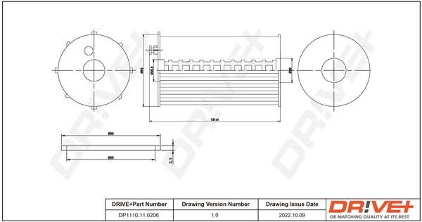 Oil Filter - DP1110.11.0206 Dr!ve+