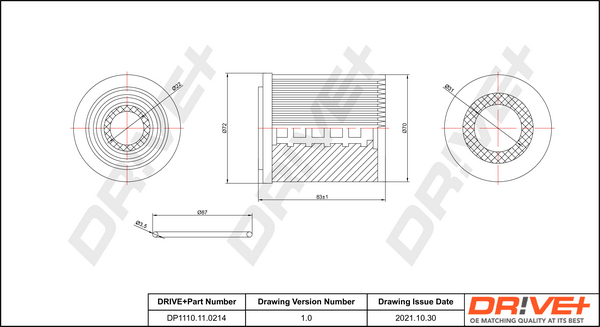 Oil Filter - DP1110.11.0214 Dr!ve+