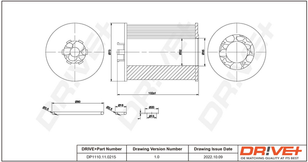 Oil Filter - DP1110.11.0215 Dr!ve+