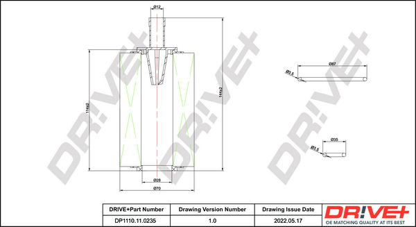 Oil Filter - DP1110.11.0235 Dr!ve+