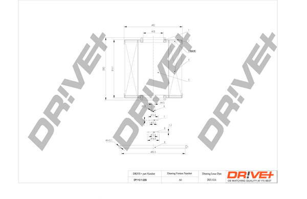 Filtro olio - DP1110.11.0250 Dr!ve+