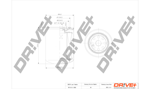 Масляный фильтр - DP1110.11.0262 Dr!ve+