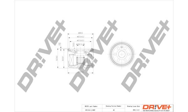 Oil Filter - DP1110.11.0287 Dr!ve+